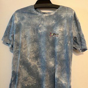 Blue and white tie dye t-shirt - Large